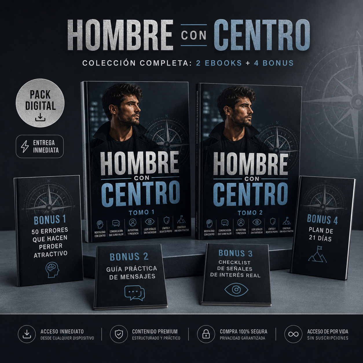 Hombre con Centro Colección completa: 2 eBooks + 4 Bonus